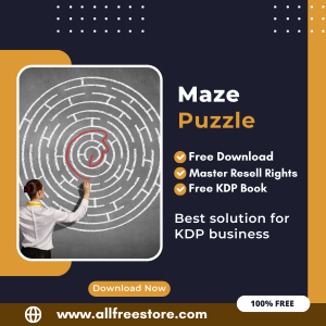 Read more about the article 100% Free to Download Maze Puzzle Book With Master Resell Rights, Earn Money By Selling this on Amazon KDP Portal